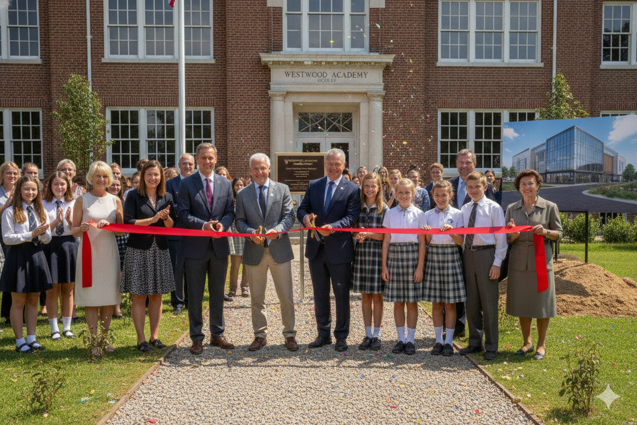 Students celebrating a school milestone event.